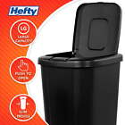 Hefty 13 3 Gallon Trash Can  Plastic Touch Top Kitchen Trash Can  Black