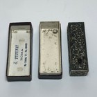 Vintage Italian 800 Silver Enamel Lipstick Mirror Compact Original Box Etched