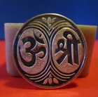 Silver Plated Hindu Om Shri - Good Luck - Temple Token Coin - 32mm   10 Grams
