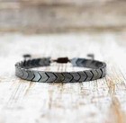 Natural Hematite Beads Dainty Bracelet Minimalist Healing Reiki Energy Gifts