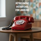 Vintage 60s Retro Rotary Landline Desk Phone - Classic Red Home Decor