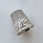 Antique Simons Bros Collectible 925 Sterling Silver Sewing Thimble Ornate Size 9