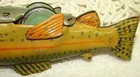 Rare 5 1 2  Child s 1950s Tin Litho Fish Friction Toy Trout Hadson Japan 
