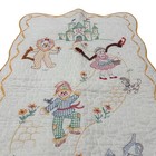 Vintage Wizard Of Oz Baby Quilt Blanket Hand Embroidered Dorothy Tin Man Lion