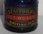 Antique Staffords Ink Bottle   Jet Black Writing   Original Label   Cork