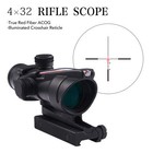 4x32 Acog Optical Rifle Scope True Fiber Optic Red Illuminated Crosshair