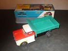 Early Vintage Atc Japanese Tin Friction 1961 Chevrolet Dump Truck W  Box - Mib