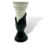 Vtg Jonathan Adler I-scream Ice Cream Cone Hand 9 50    Vase Black White 2014 Euc