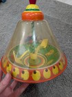 Vintage Ohio Art Jungle Spinning Top Tin Toy 1960s Colorful Animal Litho Usa