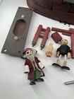 Large Vintage Wooden Boat Model Pirate Ship Toy With Accessories  see Desc 