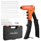 Heavy Duty 4-in-1 Rivet Gun Kit - 200 Rivets  Interchangeable Nosepieces  Drill