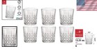 Glass Drinking Glasses Set 6 13 25 Ounces Double Old Fashioned Clear Geometric