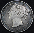 1888 Newfoundland Canada 20 Cent 75k Mintage Extra Fine Km 4 Free Shipping