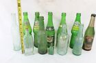 12 Vintage Antique Green Glass Bottle Lot Collection Soda Medicine Tonic Beer