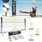 5 1-7 4ft Adjustable Volleyball Badminton Set 17  Portable Sports Net With Poles