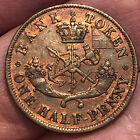 1857 Canadian Provinces Bank Of Upper Canada One Half Penny Token - Xf 
