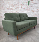 65   Modern Minimalist Two-seater Mid-century Green Fabric Loveseat Sofa Couch