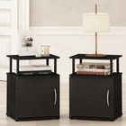 Modern Lift Top Nightstands Set Of 2 Storage Drawer Shelf Bedroom Furniture New