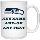 Custom Personalized Seattle Seahawks White 15 Oz Ceramic Coffee Mug Cup
