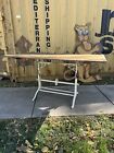 1920s Post Industrial Cranking Cast Iron Drafting Table Office Study Art Desk