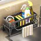 Kitchen Sink Drain Rack Organizer - Self-draining Soap Sponge Towel Holder