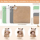 12 Pcs Baby Bath Towels Set For Infants Toddlers  4 Pcs Animal Hooded Baby To   