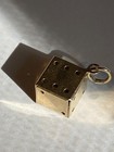 Vintage 14k Yellow Gold Dice Die 3d Hollow Pendant charm 6mm 1 6 Grams Good Cond