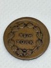 1863 Civil War Token Indian Head   New York Wreath Patriotic Copper Coin
