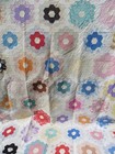 Vintage Antique Grandmother s Flower Garden Quilt-pretty Colors-feedsacks