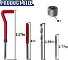 30pcs M6 X1 0mm Thread Repair Kit Stainless Steel Helicoil Inserts For Auto Repa