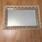 Vintage Large 16   x11    Dresser Vanity Mirror Perfume Tray Gold Gilt Filigree