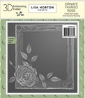  lisa Horton Crafts  Embossing Folder   Die Set Ornate Framed Rose