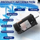 Ust1072 3 4 Horsepower Swimming Pool Pump Motor Replacement For Hayward Super