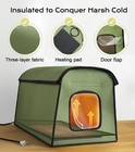 Heated Cat Houses Waterproof Insulated Cat House Warm   Durable Kitty Shelter