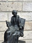 Antique   Vintage Bronze   Brass Figure   Statue Of A French Philosopher Rare