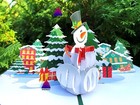 3d Pop Up Greeting Card Merry Christmas Snowman Tree Fun Holidays Family Friends