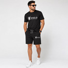 Men   s Summer Sports Set Short Sleeve T-shirt   Shorts 2-piece Outfit Casual Stre