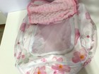 Baby Girl Infant Car Seat Cover Pink Floral Minky Dot Padded Canopy Zippered