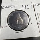 Lot Of 6 1967 Canada Silver Coins Nice Toning  1 50c  2 25c   2 10c Coins  a