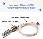 K Type Thermocouple Probe  1 2  Thread Temperature Sensor Head