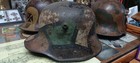 Wwi Ww1 German Camo Helmet   gbn64  M17   Great Camo   Liner  Battle Worn