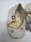 Vintage White Leather Baby Shoes Mary Jane Buckle Strap Antique 4x2in