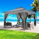12x12 Ft Pop Up Gazebo Outdoor Canopy Tent With Mosquito Netting Patio Gazebo