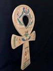 Egyptian Ankh Wall Hanging With Colorful Deities Handpainted Symbol Of Life