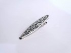 Shiny Silver Tone Metal Vine Alligator Hair Claw Clip Fine Hair