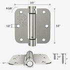 3 Pack 3 5 Inch Spring Loaded Self Closing Door Hinges  brushed Nickel 