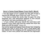 Tired Of Bad News    Gospel Tracts   Business Card Size   Pack Of 50