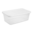  2 Pack  Sterilite 6 Qt  Clear Plastic Storage Container With Snap-on Lid  White