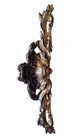 19th Ct Antique French Gilded Bronze Pediment Salvaged Furniture  Natural Patina