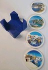 Coaster Set Tile Drink Coasters Ceramic Handmade Greece Set Of 4 Greek Vintage 